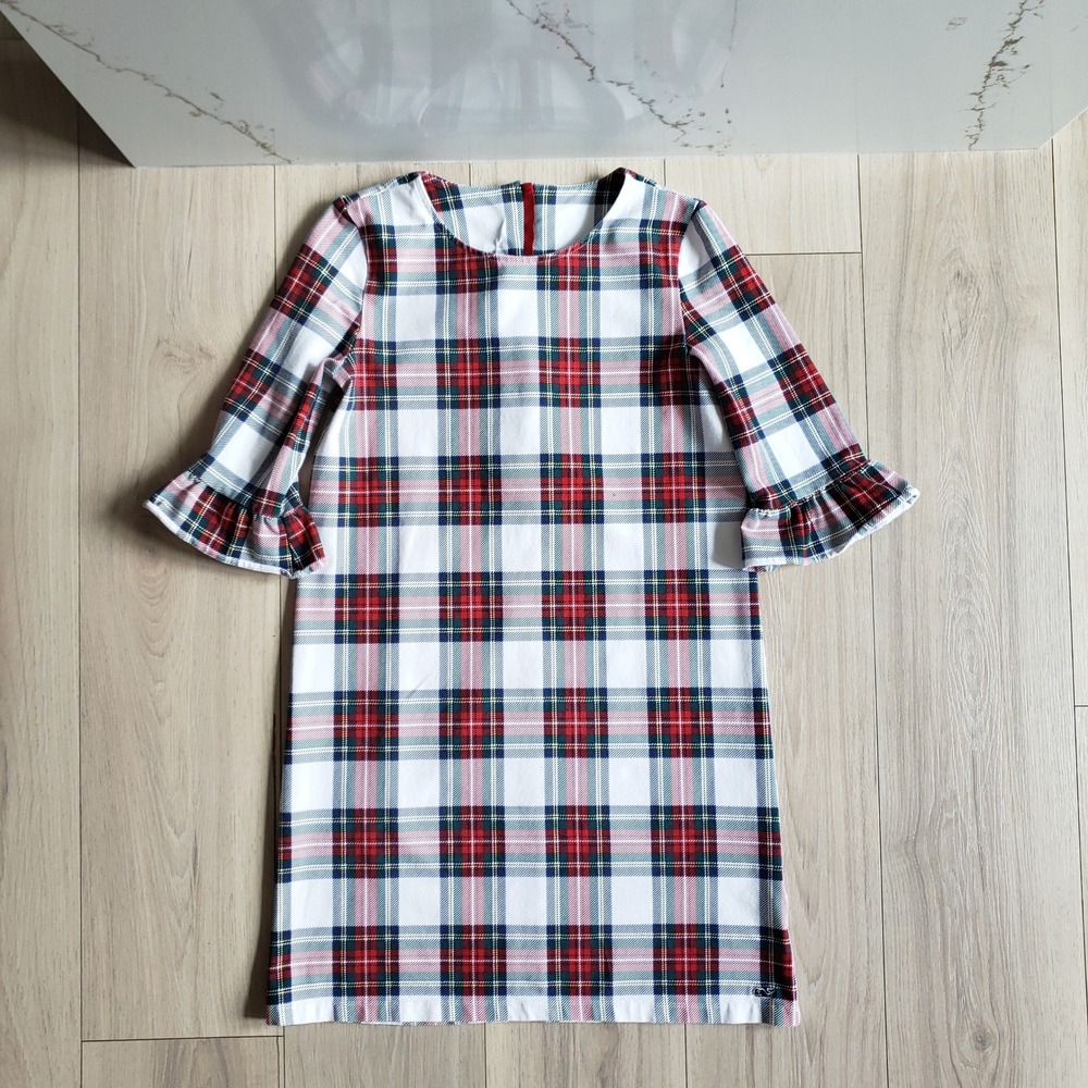 Vineyard Vines Dress Girls XL 16 Red Plaid Holiday Tartan Classic Americana
